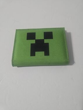 Kids Green Creeper Canvas Wallet - Minecraft Style